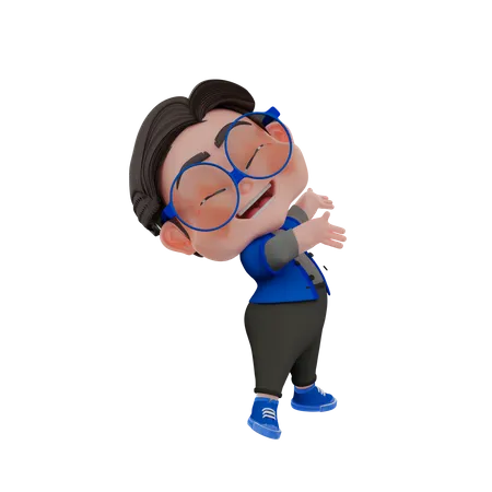 Hombre mostrando algo  3D Illustration