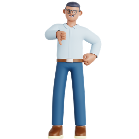 Hombre mostrando el pulgar hacia abajo  3D Icon