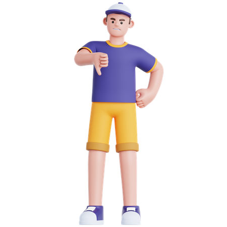 Hombre mostrando el pulgar hacia abajo  3D Icon
