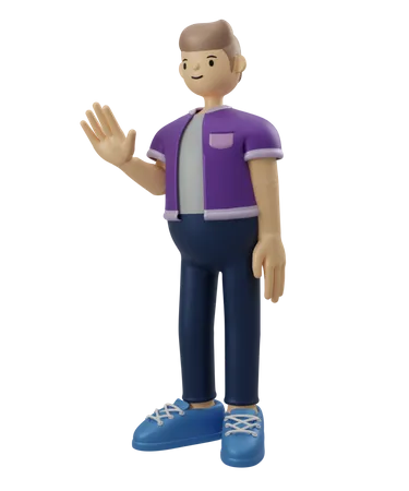 Hombre mostrando gesto de parada  3D Illustration