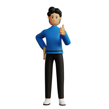 Hombre mostrando los pulgares hacia arriba  3D Icon