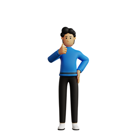 Hombre mostrando los pulgares hacia arriba  3D Icon