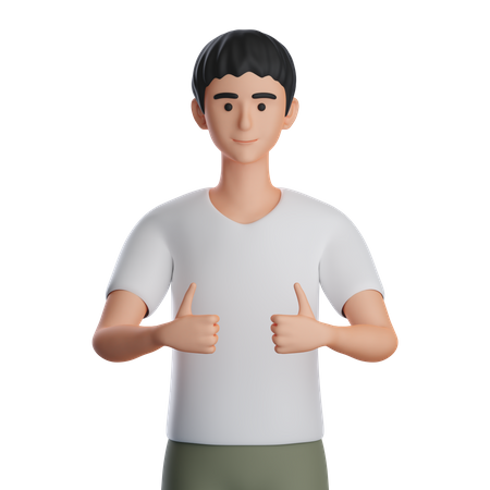 Hombre mostrando los pulgares hacia arriba  3D Icon