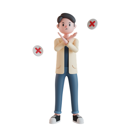 Hombre mostrando ningún gesto  3D Icon