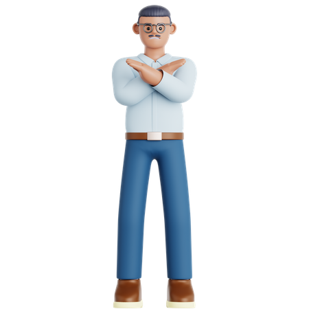 Hombre mostrando señal de desacuerdo  3D Icon
