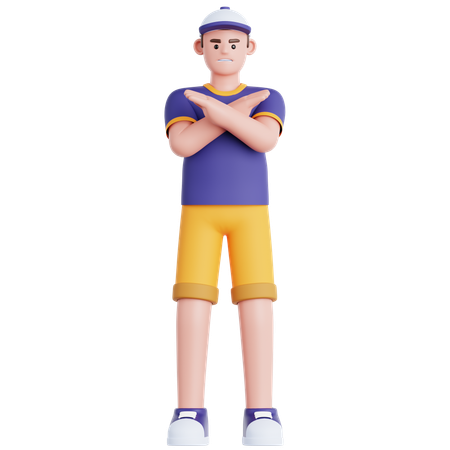 Hombre mostrando señal de desacuerdo  3D Icon