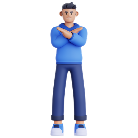 Hombre mostrando señal de desacuerdo  3D Icon