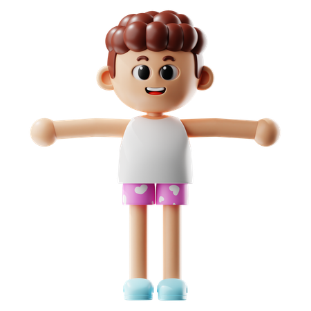 Hombre mostrando T POSE  3D Illustration