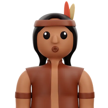 Hombre nativo americano  3D Icon