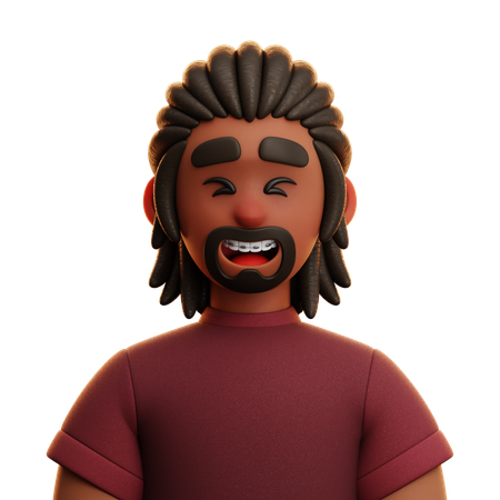 Hombre afro negro  3D Icon