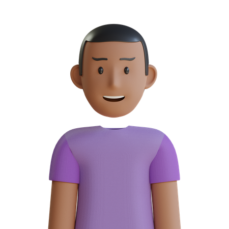 Hombre de pelo corto  3D Icon