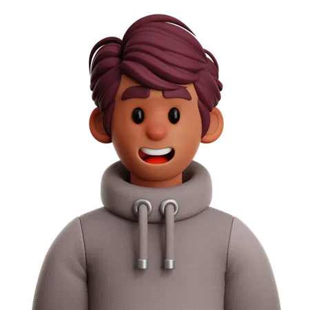 Hombre de pelo corto  3D Icon