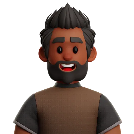 Hombre de pelo mohawk con barba  3D Icon