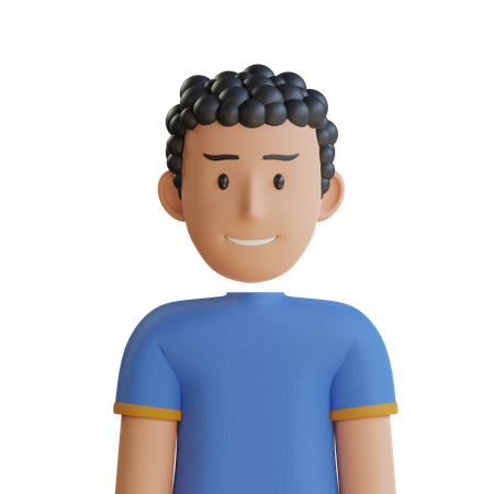 Hombre de pelo rizado  3D Icon