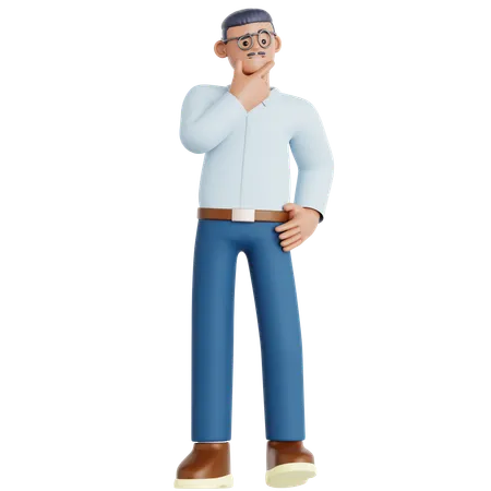 Hombre pensando algo  3D Illustration