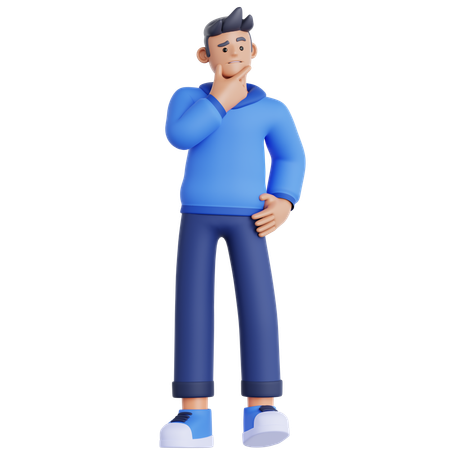 Hombre pensando algo  3D Illustration