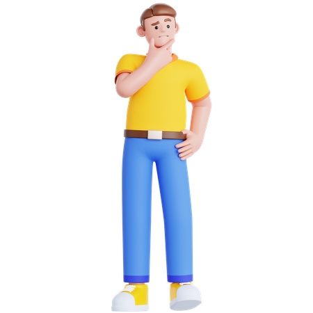 Hombre pensando algo  3D Illustration