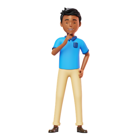 Hombre pensando algo  3D Illustration