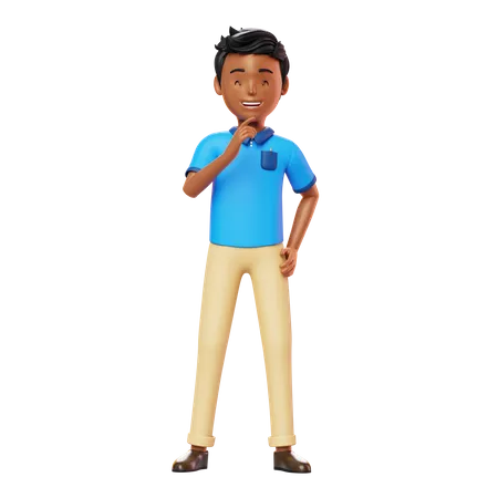 Hombre pensando algo  3D Illustration