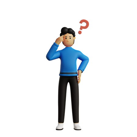 Hombre pensando en una idea  3D Icon