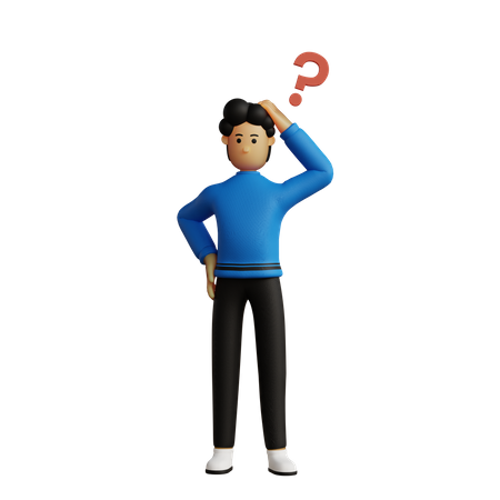 Hombre pensando nueva pregunta  3D Icon