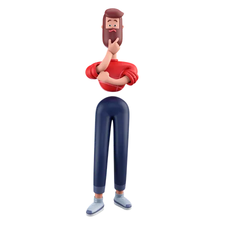 Hombre pensante  3D Illustration