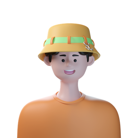 Hombre pescador  3D Icon