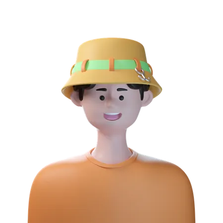 Hombre pescador  3D Icon