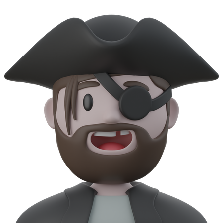 Hombre pirata  3D Icon