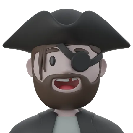 Hombre pirata  3D Icon