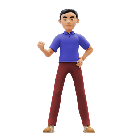 Hombre poderoso  3D Illustration