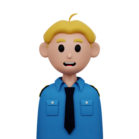 Oficial de policía masculino  3D Icon