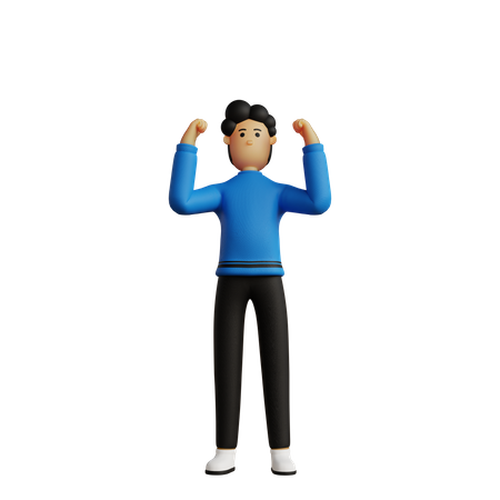Hombre posando con éxito  3D Icon