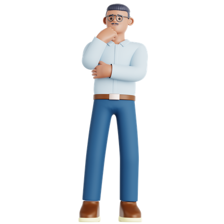 Hombre preocupado  3D Illustration