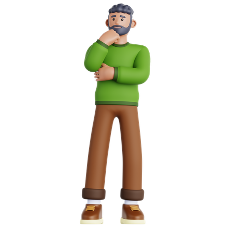 Hombre preocupado  3D Illustration