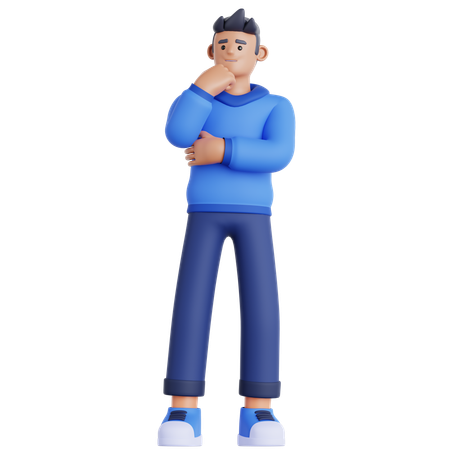 Hombre preocupado  3D Illustration