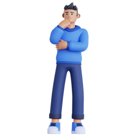 Hombre preocupado  3D Illustration