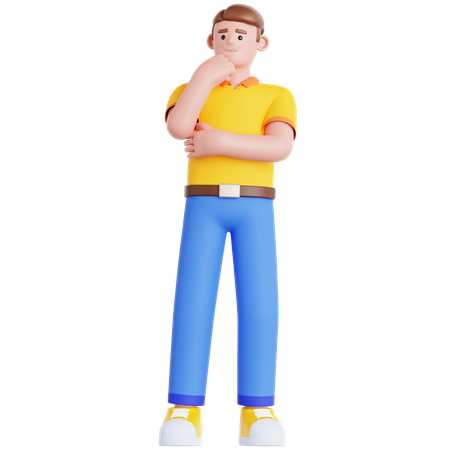 Hombre preocupado  3D Illustration