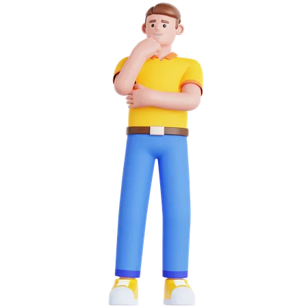 Hombre preocupado  3D Illustration