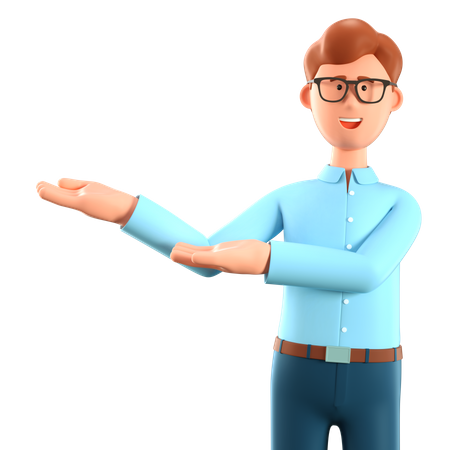 Hombre presentando algo  3D Icon