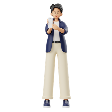 Hombre publicidad en teléfono móvil 3D Icon