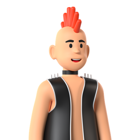 Hombre punk  3D Icon