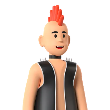 Hombre punk  3D Icon