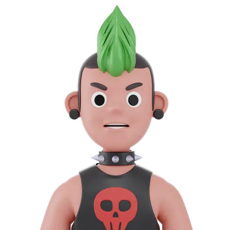 Hombre punk  3D Icon