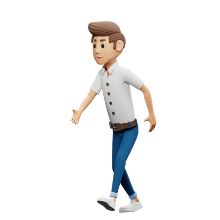 Hombre que camina rapido  3D Illustration