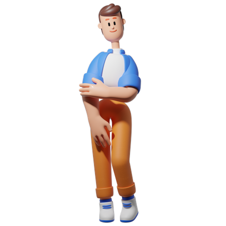 Hombre sintiéndose tímido  3D Illustration