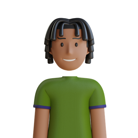 Hombre con rastas  3D Icon