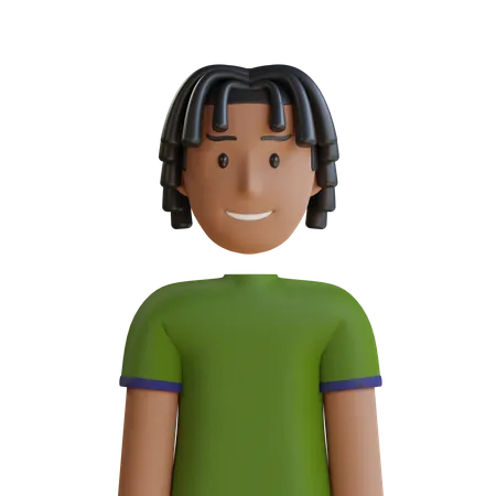 Hombre con rastas  3D Icon