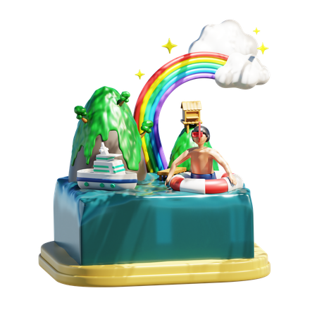 Hombre relajarse  3D Icon