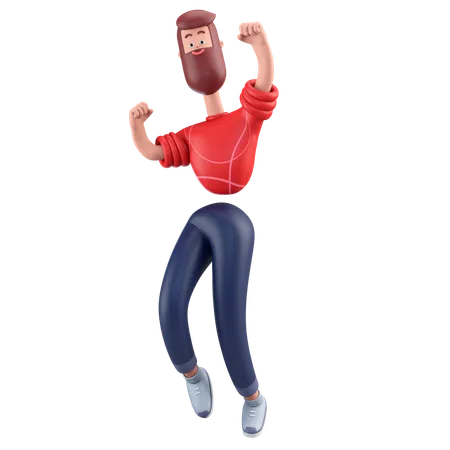 Hombre saltando  3D Illustration